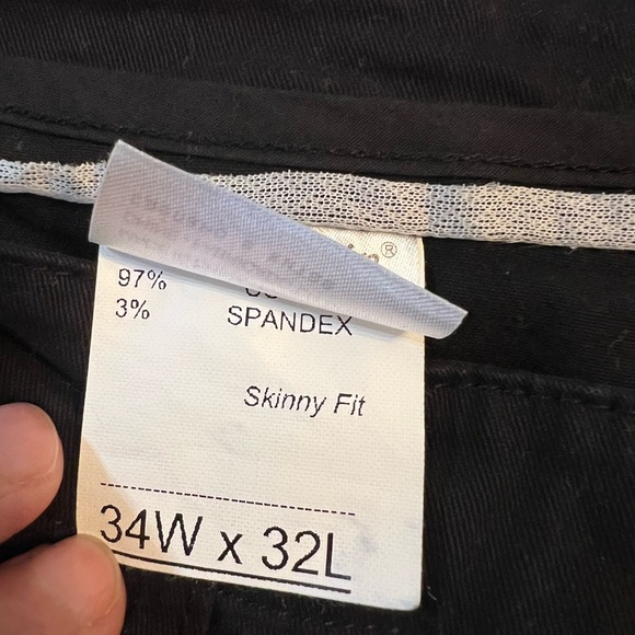 Plaid & Plain Men's Stretch Dress Pants Slim Fit Skinny 34W x 32L Black NEW 34 - Picture 5 of 11